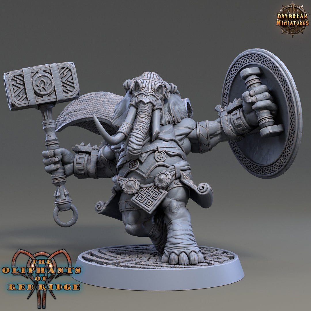 Luxodon Warrior Elephant Race Scales: 28mm, 32mm,54mm,75mm | D&D 5e Megaboss | Dungeons and Dragons | Pathfinder | Daybreak Miniatures