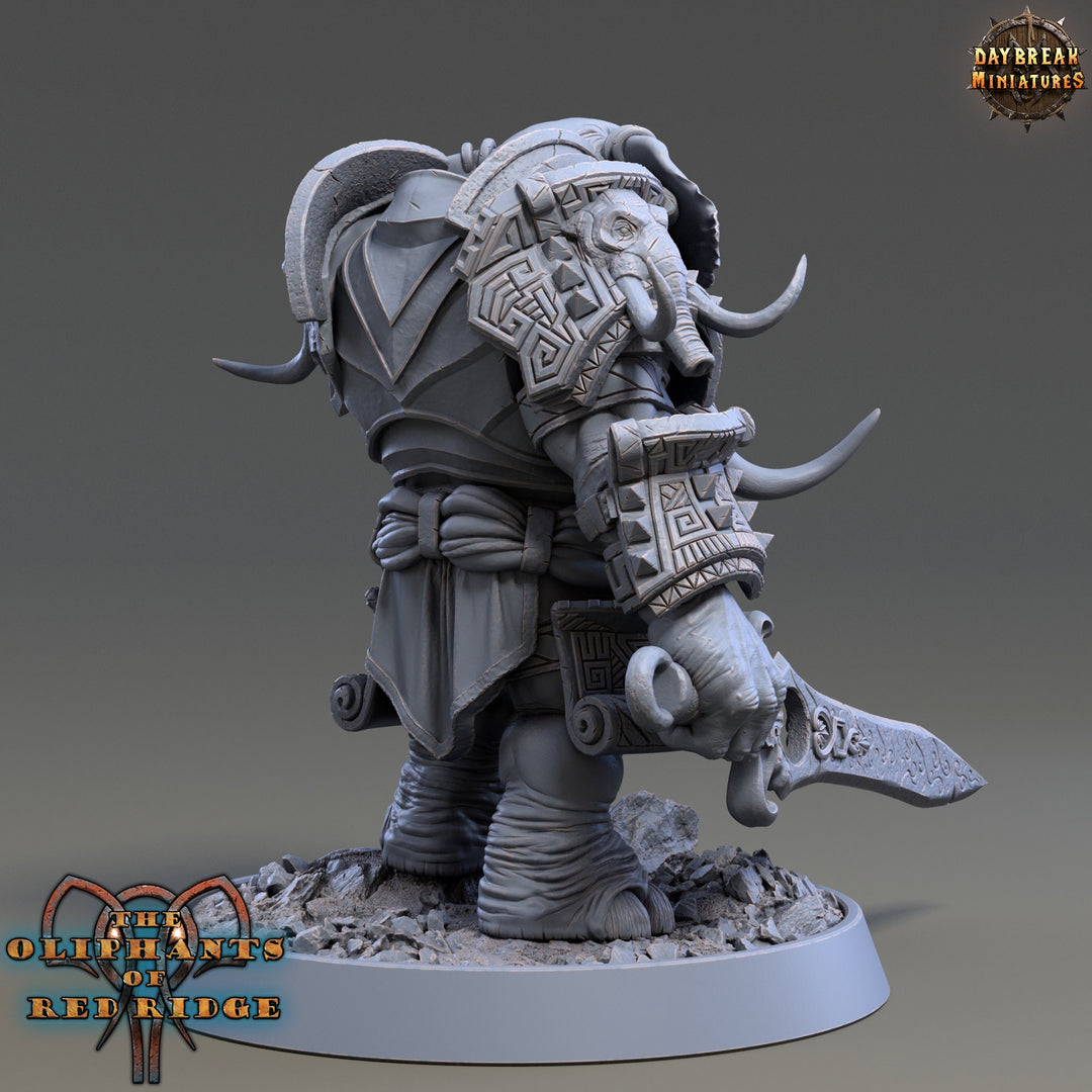Luxodon Warrior Elephant Race Scales: 28mm, 32mm,54mm,75mm | D&amp;D 5e Megaboss | Dungeons and Dragons | Pathfinder | Daybreak Miniatures