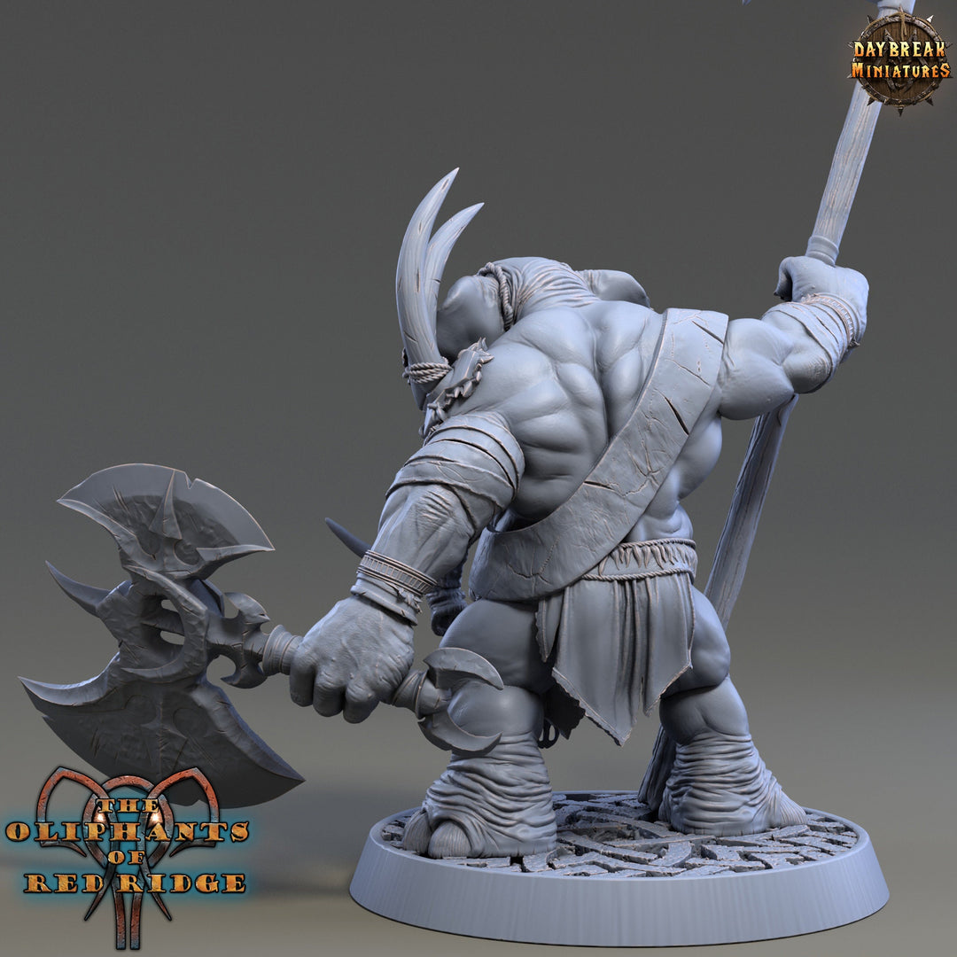 Luxodon Warrior Elephant Race Scales: 28mm, 32mm,54mm,75mm | D&amp;D 5e Megaboss | Dungeons and Dragons | Pathfinder | Daybreak Miniatures