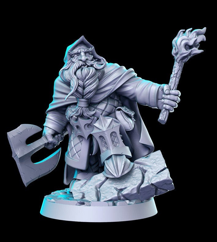 Fighter Adventurer Ranger Dwarf Miniatures| Dungeons and Dragons | 28mm, 32mm, 75mm Scales| Pathfinder | Resin Figure for Painting |