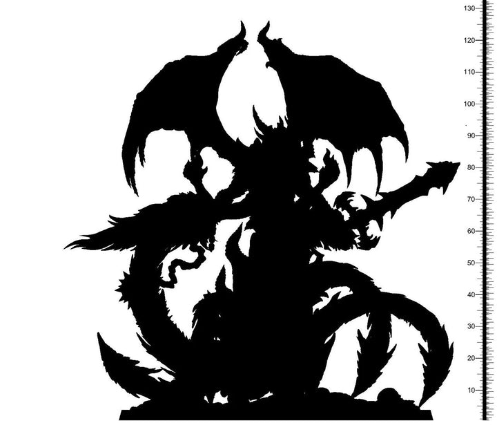 Greater Demon Lord - ArchDevil Resin Miniature|125mm TALL , 60mm, 80mm, 100mm (BASE Sizes) | Nine Hells |Demon | Dungeons and Dragons |