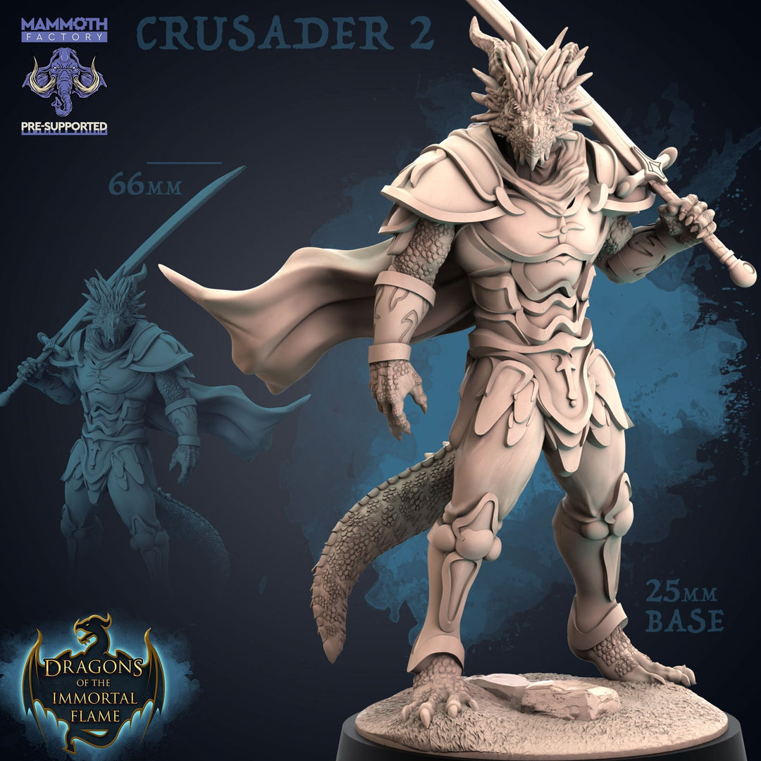 Dragonborn Paladin Sword | 28mm, 32mm,54mm, 75mm, 100mm Scale Resin Miniature | Dungeons and Dragons D&D 5e | Pathfinder | Flesh of Gods