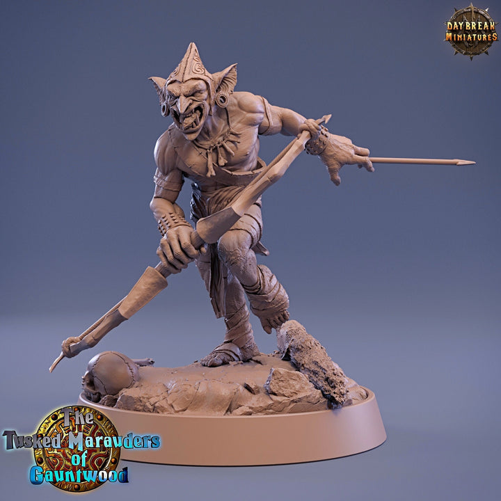 Goblin Archer | DnD Miniatures | Dungeons and Dragons | 28mm, 32mm,54mm,75mm,100mm scale| Pathfinder | Figure for Painting| Gloomspite Glitz