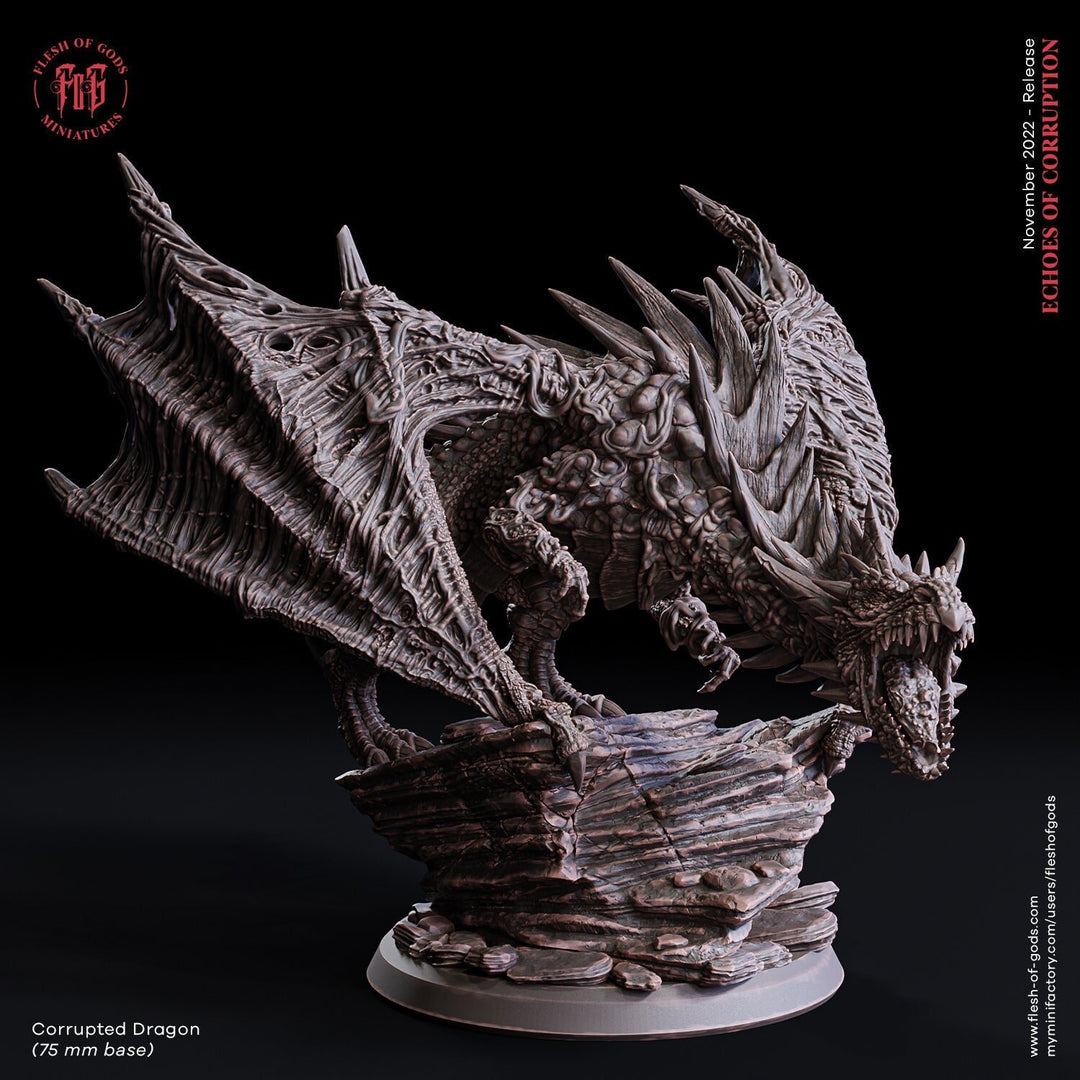 Ancient Gargantuan Dragon | Resin Miniature | Available in 28mm, 32mm Scales | Dragon Queen | Dungeons and Dragons D&D 5e | Flesh of Gods