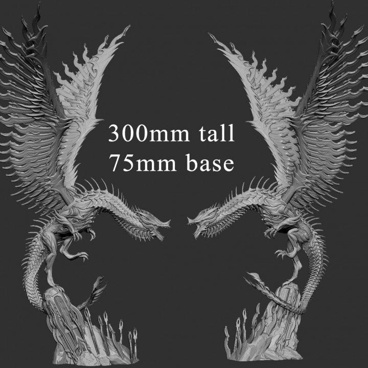 Chardalyn Dragon, Steel Dragon Construct | Mature &amp; Ancient sizes 300mm High | Figurine |Dungeons and Dragons 5e | Mini Monster Mayhem |
