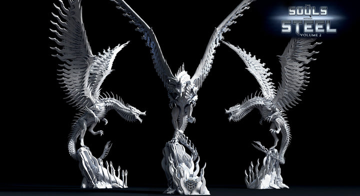 Chardalyn Dragon, Steel Dragon Construct | Mature &amp; Ancient sizes 300mm High | Figurine |Dungeons and Dragons 5e | Mini Monster Mayhem |