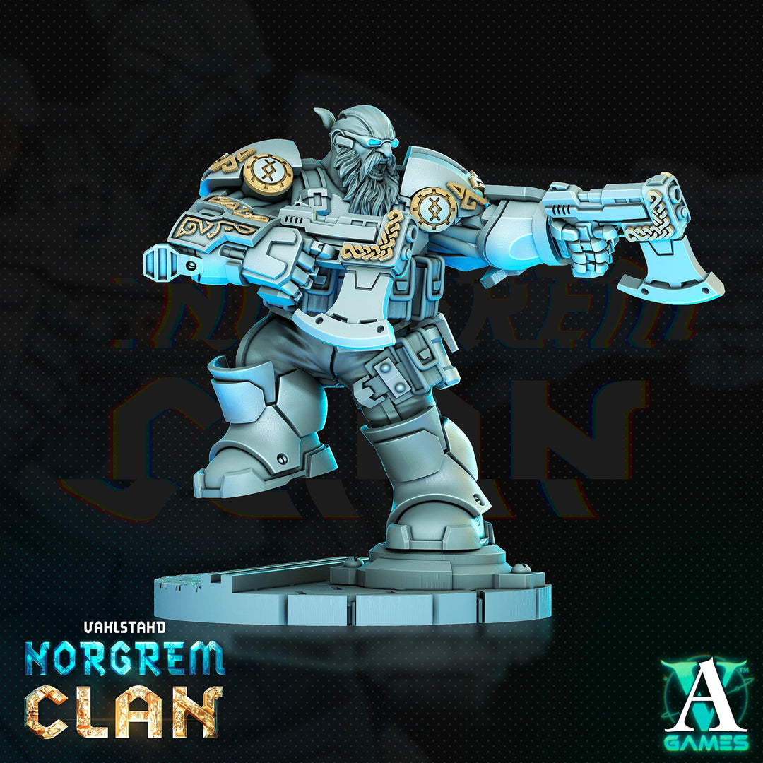 Norgrem Raider - Vahlstahd | Sci-Fi Miniature| 28mm,32mm Scales | 54mm, 75mm TALL | Collector Resin Mini for Painting | Archvillain Games