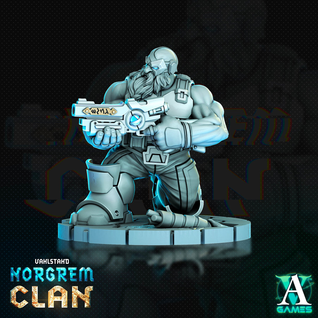 Norgrem Raider - Vahlstahd | Sci-Fi Miniature| 28mm,32mm Scales | 54mm, 75mm TALL | Collector Resin Mini for Painting | Archvillain Games