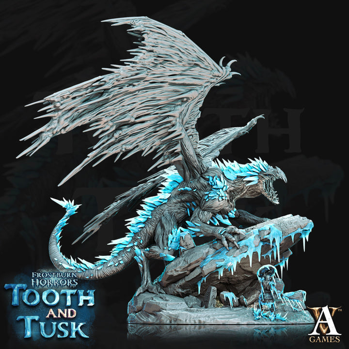 Ancient White Dragon Resin Miniature | 150mm Base &amp; 135mm Base Sizes | 28/32mm Scale | Dungeons and Dragons 5e | Archvillain Games