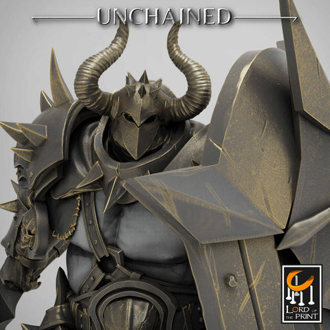 Heavy Chaos Knight Army | Oathbreaker Paladin, Sword and Shield | 28mm, 32mm,75mm Scales, 100mm Tall | Dungeons and Dragons | Pathfinder |