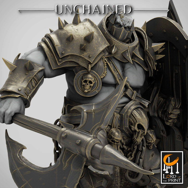 Heavy Chaos Knight Army |Oathbreaker Paladin, Great Axe and Shield |28mm,32mm,54mm, 75mm , 100mm scale Tall|Dungeons and Dragons |Pathfinder