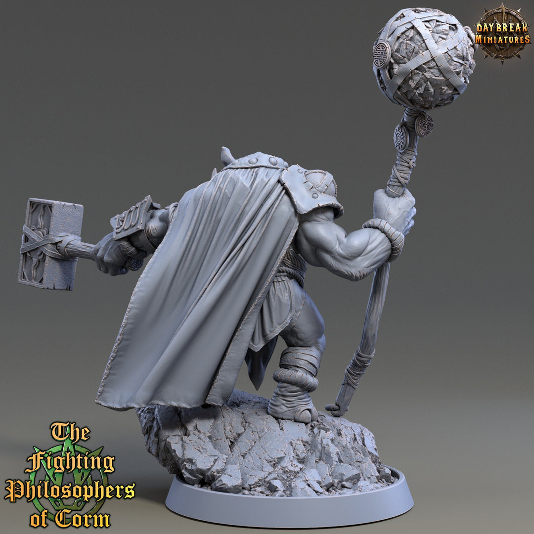 Rhinokin, Rhino-folk Warrior Scales: 28mm, 32mm,54mm,75mm | D&amp;D 5e Megaboss | Dungeons and Dragons | Pathfinder | Daybreak Miniatures