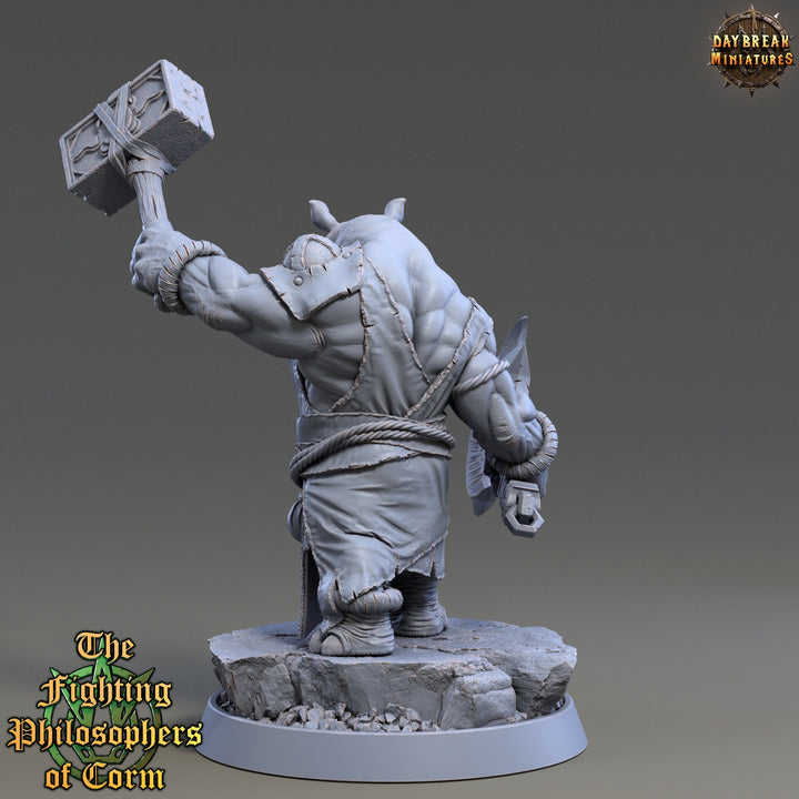 Rhinokin, Rhino-folk Warrior Scales: 28mm, 32mm,54mm,75mm | D&amp;D 5e Megaboss | Dungeons and Dragons | Pathfinder | Daybreak Miniatures