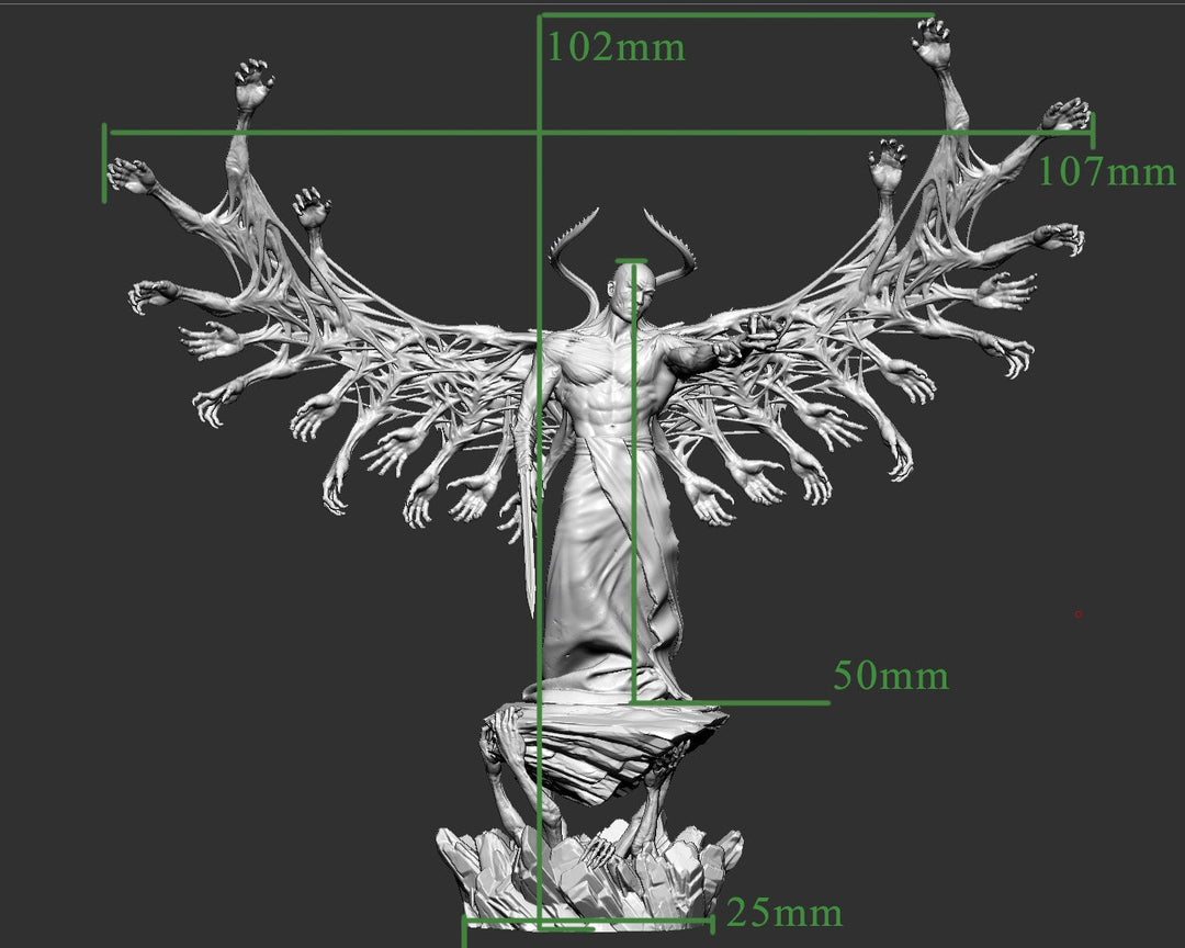Fallen Angel, Afflicted Celestial | 28mm, 32mm, 75mm Scales | Angel demon Miniature | Dungeons and Dragons |Pathfinder | Mini Monster Mayhem