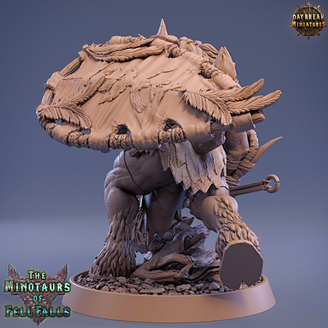 Minotaur Warrior War Chief | Scales: 28mm | 32mm | 75mm | D&amp;D 5e Megaboss Beastmen| Dungeons and Dragons | Pathfinder | Daybreak Miniatures