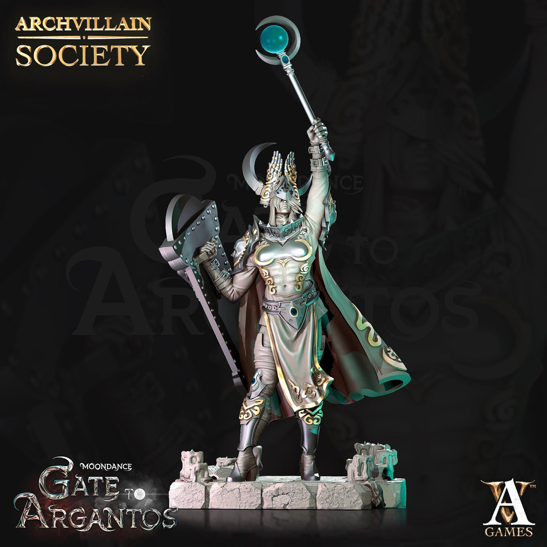 Cleric Paladin with Shield PC/NPC | Unpainted Resin Miniature | 28mm, 32mm, 75mm Scales | Dungeons and Dragons | Pathfinder | DnD