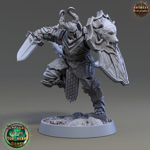 Oath of Vengeance Paladin, Fighter | 28mm, 32mm, 54mm, 75mm Scales | 100mm Tall | Dungeons and Dragons | Pathfinder | Daybreak Miniatures