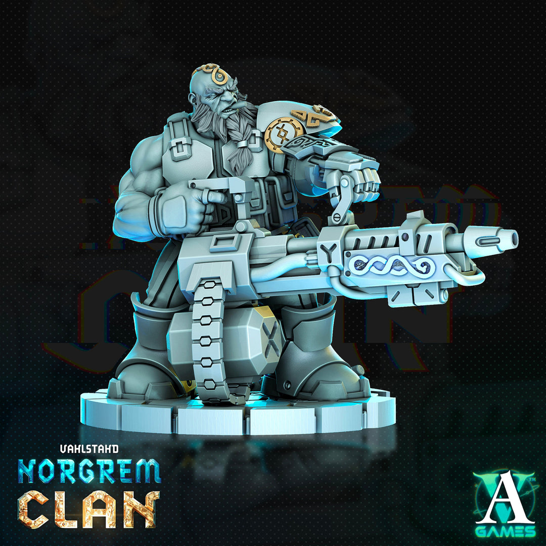 Norgrem Raider - Vahlstahd | Sci-Fi Miniature| 28mm,32mm Scales | 54mm, 75mm TALL | Collector Resin Mini for Painting | Archvillain Games