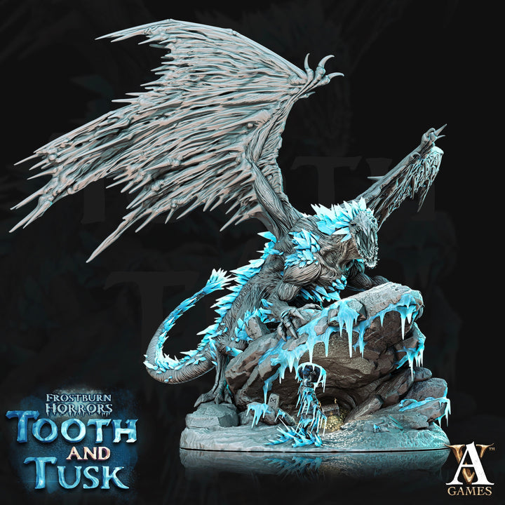 Ancient White Dragon Resin Miniature | 150mm Base &amp; 135mm Base Sizes | 28/32mm Scale | Dungeons and Dragons 5e | Archvillain Games