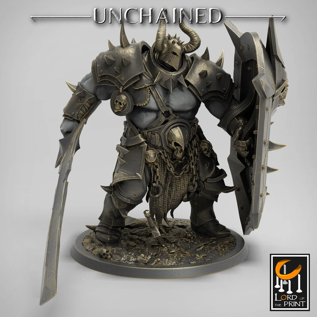 Heavy Chaos Knight Army | Oathbreaker Paladin, Sword and Shield | 28mm, 32mm,75mm Scales, 100mm Tall | Dungeons and Dragons | Pathfinder |