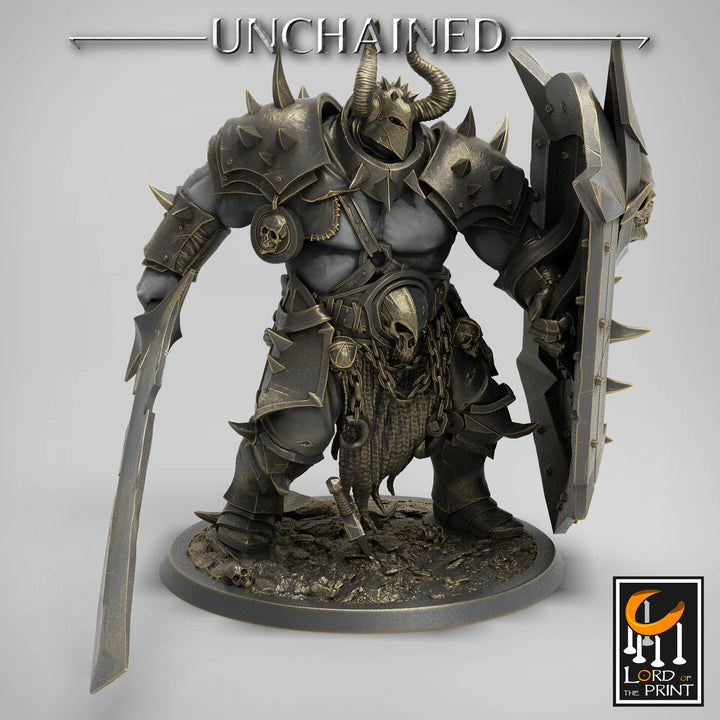 Heavy Chaos Knight Army | Oathbreaker Paladin, Sword and Shield | 28mm, 32mm,75mm Scales, 100mm Tall | Dungeons and Dragons | Pathfinder |