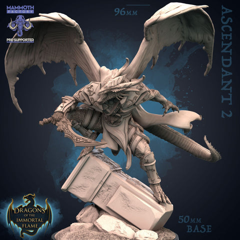 Dragonborn Winged Paladin with Sword | 28mm,32mm,54mm,75mm Scale |Resin Miniature | Dungeons and Dragons D&D 5e | Pathfinder |Flesh of Gods