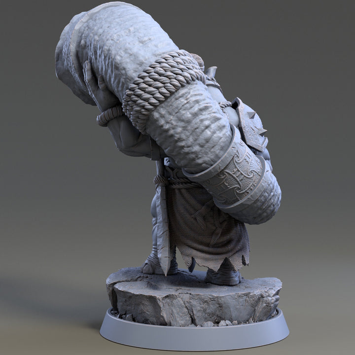 Rhinokin, Rhino-folk Warrior Scales: 28mm, 32mm,54mm,75mm | D&amp;D 5e Megaboss | Dungeons and Dragons | Pathfinder | Daybreak Miniatures