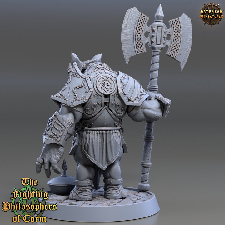 Rhinokin, Rhino-folk Warrior Scales: 28mm, 32mm,54mm,75mm | D&amp;D 5e Megaboss | Dungeons and Dragons | Pathfinder | Daybreak Miniatures