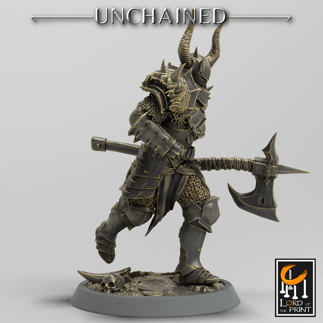 Fighter Great Axe, Light Soldier, Oathbreaker Paladin, Unpainted Miniature | 28mm, 32mm,75mm Scales | Dungeons and Dragons | Pathfinder |