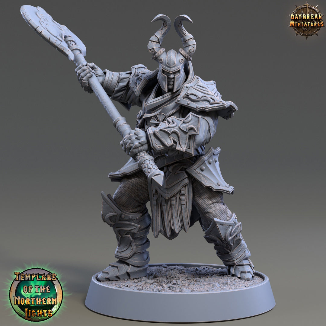 Oath of Conquest Paladin, Cleric Unpainted Miniature | 28mm, 32mm, 54mm 75mm Scales | Dungeons and Dragons Pathfinder | Daybreak Miniatures