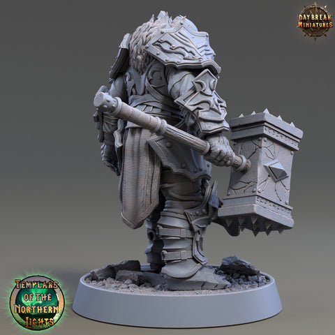 Oath of Devotion Paladin Unpainted | 28mm, 32mm, 54mm, 75mm Scales | 100mm Tall | Dungeons and Dragons | Pathfinder | Daybreak Miniatures