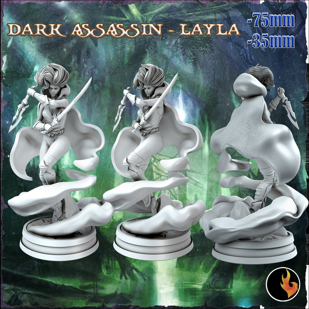 Female Elf Assassin Sexy Pinup | 28mm, 32mm, 54mm,75mm Scale | Dungeons and Dragons 5e Miniatures | DnD Mini |
