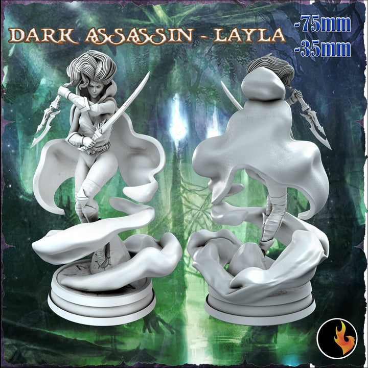 Female Elf Assassin Sexy Pinup | 28mm, 32mm, 54mm,75mm Scale | Dungeons and Dragons 5e Miniatures | DnD Mini |