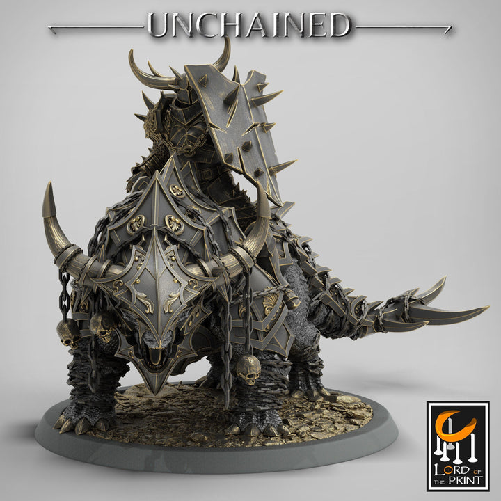Chaos Knight on Armored Muscular Beast, Oathbreaker Paladin | Dungeons and Dragons 5e | 28mm,32mm,54mm,75mm Scale | Pathfinder |