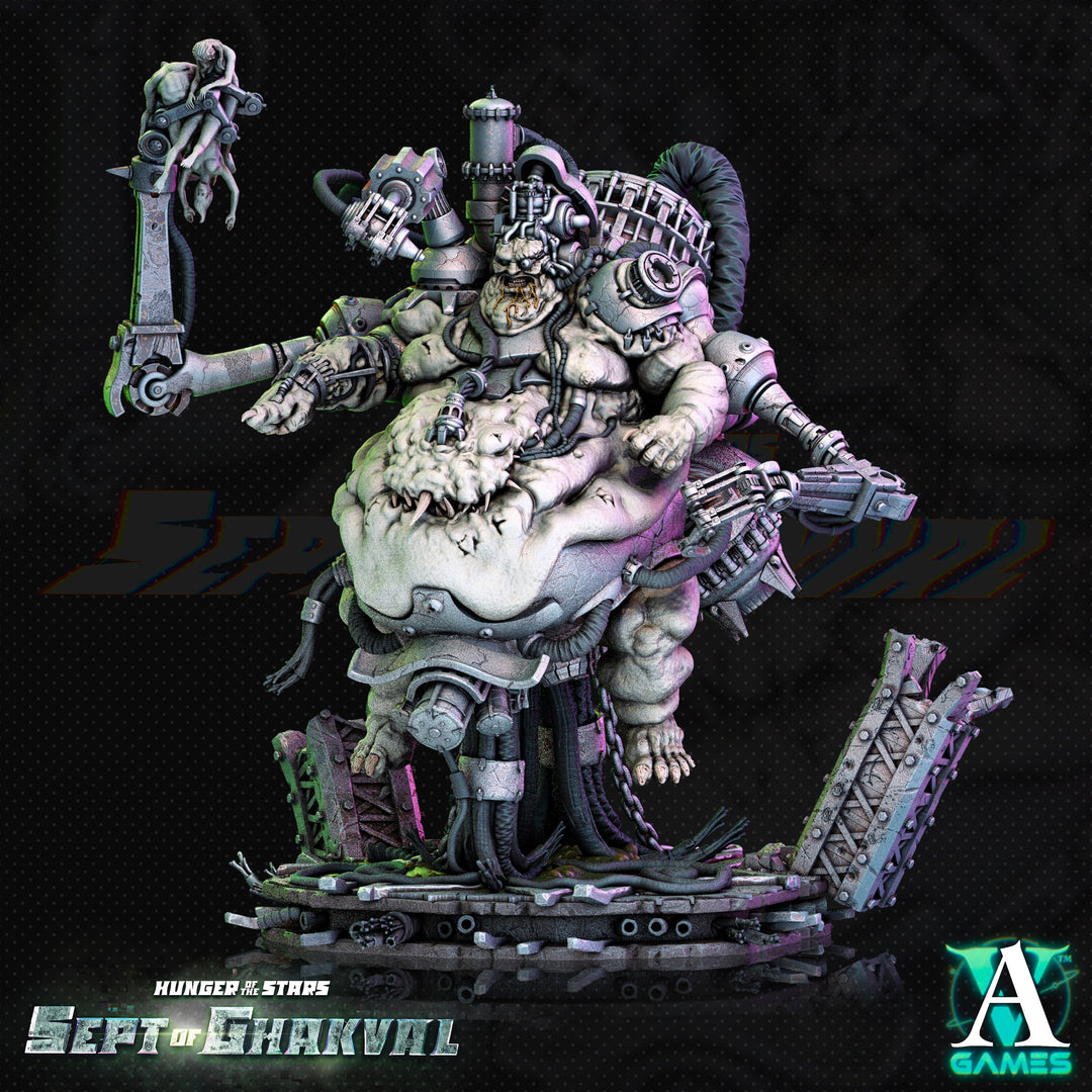 Ghakval Pestilence Cyborg Demon | 150mm Base &amp; 130mm Base Sizes | 28/32mm Scale | Sci-Fi Wargames TTPG Resin Miniature | Archvillain Games