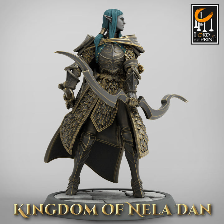 High Elf Archer Sharpshooter Fighter , Moon Elf, Eladrin Unpainted Miniature | 28mm, 32mm,75mm Scales | Dungeons and Dragons | Pathfinder |