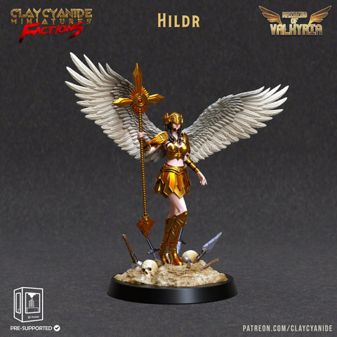 Female Valkyrie Angel Celestial Paladin of Vengeance | 28mm, 32mm, 75mm Scales | Dungeons and Dragons 5e | Pathfinder | Archvillain Games