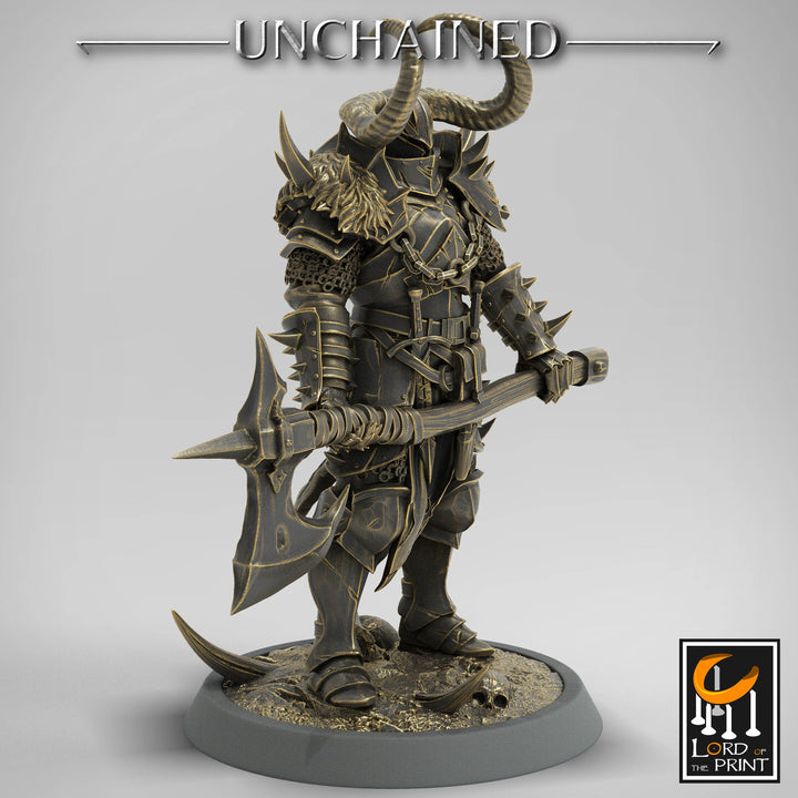 Fighter Great Axe, Light Soldier, Oathbreaker Paladin, Unpainted Mini | 28mm,32mm,54mm,75mm,100mm Scales | Dungeons &amp; Dragons | Pathfinder