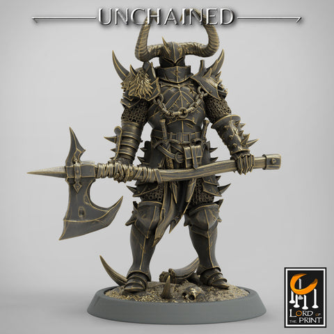 Fighter Great Axe, Light Soldier, Oathbreaker Paladin, Unpainted Mini | 28mm,32mm,54mm,75mm,100mm Scales | Dungeons & Dragons | Pathfinder