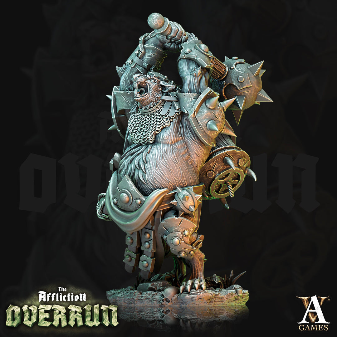 Wererat in Heavy Armor w/ Mace | Unpainted Resin Miniature | Dungeons and Dragons 5e | 28mm,32mm,75mm Scales | Pathfinder ratfolk |D&D