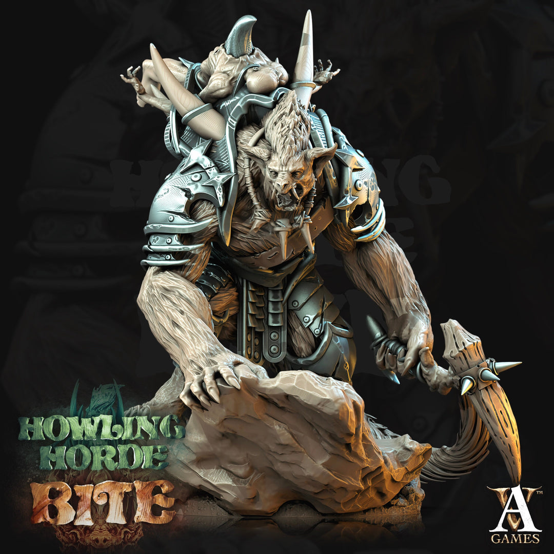 Gnoll Brute with Axe | Resin Miniature | Dungeons and Dragons | 28mm,32mm,75mm Scales | Pathfinder hyena humanoid | D&D 5e | Archvillain
