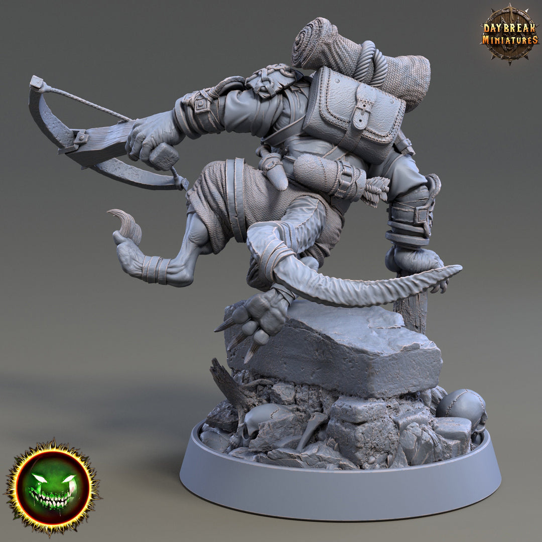 Wererat Crossbow Expert, Ratfolk, Ratman |Resin| Dungeons and Dragons 5e | 28mm,32mm,54m,75mm Scales | Pathfinder D&amp;D | Daybreak Miniatures
