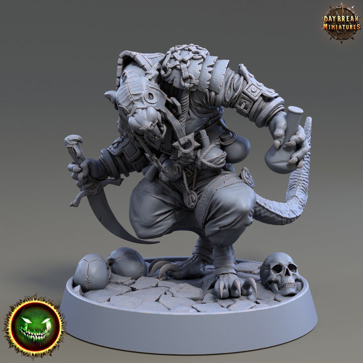 Wererat Assassin Rogue, Ratfolk, Ratman |Resin| Dungeons and Dragons 5e | 28mm,32mm,54m,75mm Scales | Pathfinder D&amp;D | Daybreak Miniatures