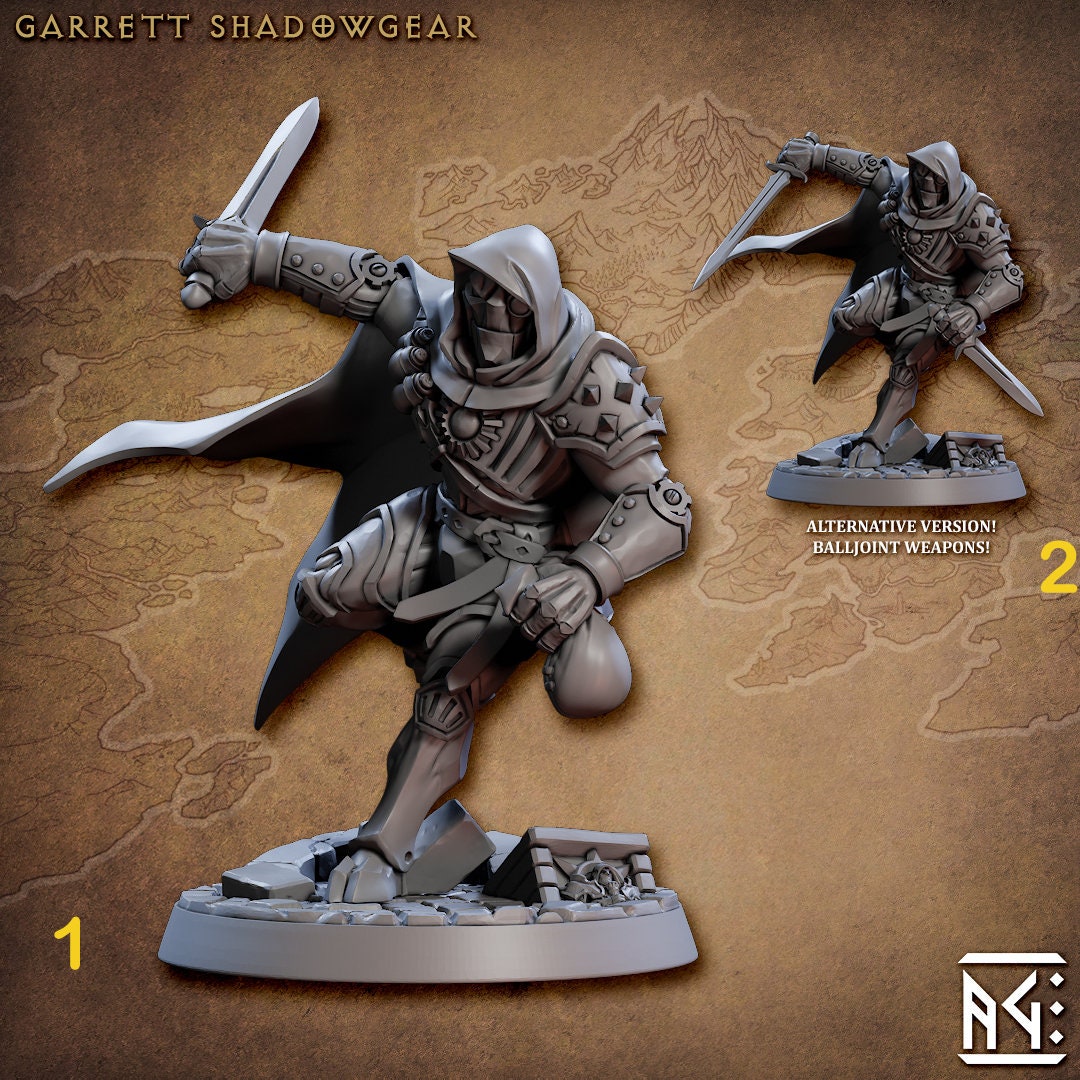 Warforged Rogue, Thief , Assassin, Ranger PC NPC | 28mm, 32mm, 75mm Scale Resin | Dungeons and Dragons | Auron | Artisan Guild