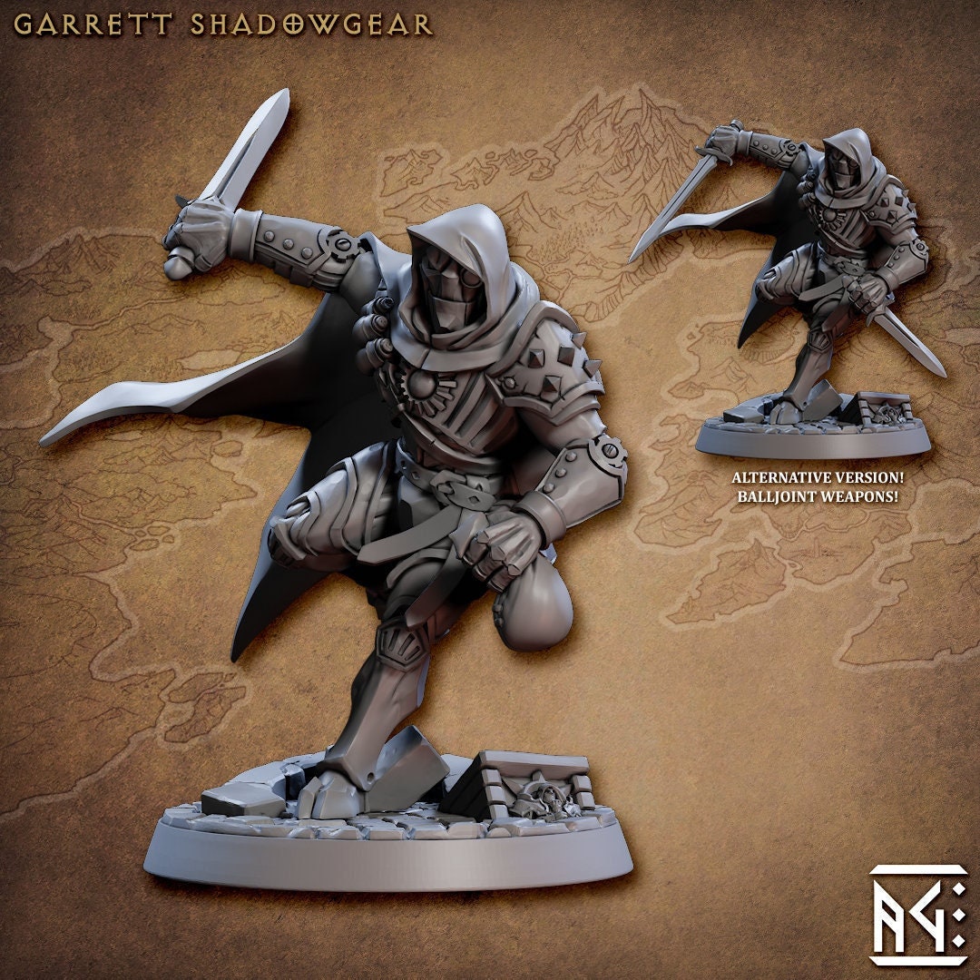 Warforged Rogue, Thief , Assassin, Ranger PC NPC | 28mm, 32mm, 75mm Scale Resin | Dungeons and Dragons | Auron | Artisan Guild