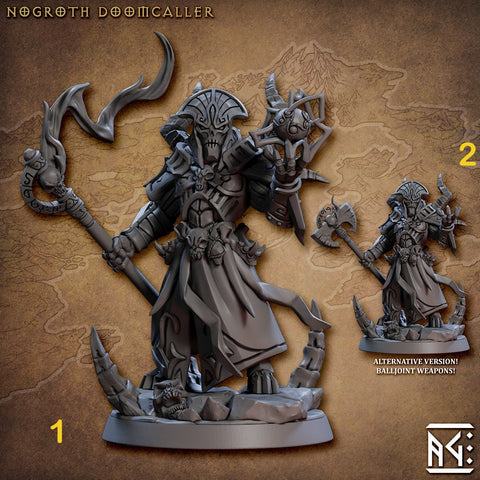 Warforged Necromancer, Wizard PC NPC | 28mm, 32mm, 75mm Scale Resin | Dungeons and Dragons | Nogroth Doomcaller | Artisan Guild