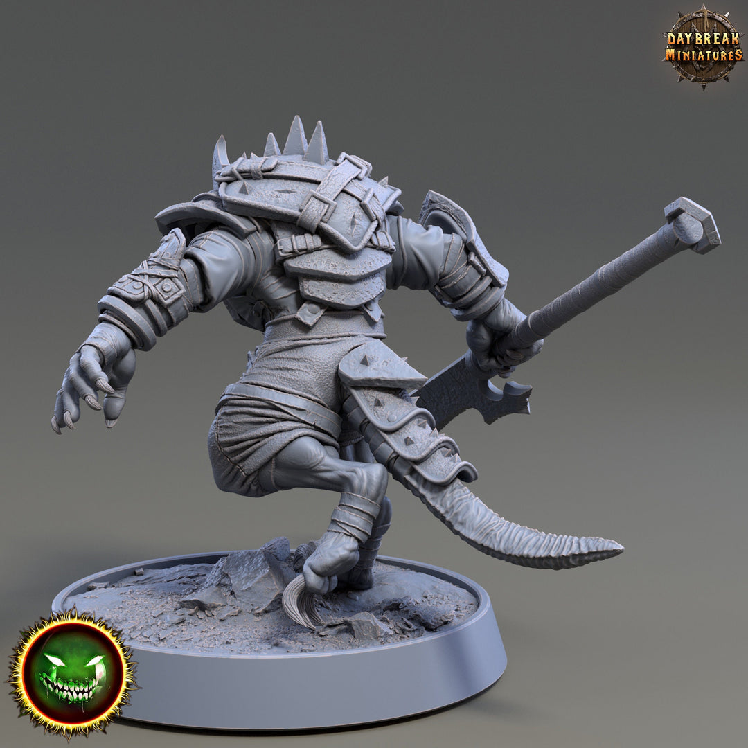 Wererat 2handed weapon ,Ratfolk, Ratman |Resin| D and D 5e|28mm,32mm,54m,75mm Scales | Pathfinder D&amp;D | Daybreak Miniatures