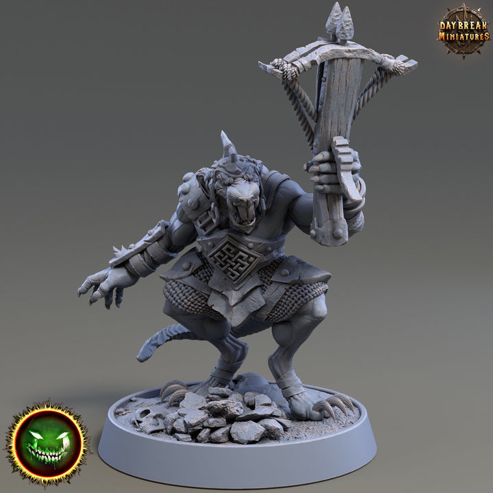Wererat Crossbow Expert, Ratfolk, Ratman |Resin| Dungeons and Dragons 5e | 28mm,32mm,54m,75mm Scales | Pathfinder D&amp;D | Daybreak Miniatures