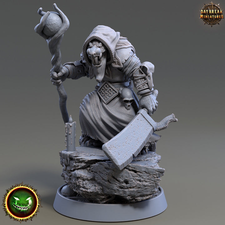 Wererat Warlock Wizard, Ratfolk, Ratman |Resin| Dungeons and Dragons 5e | 28mm,32mm,54m,75mm Scales | Pathfinder D&amp;D | Daybreak Miniatures