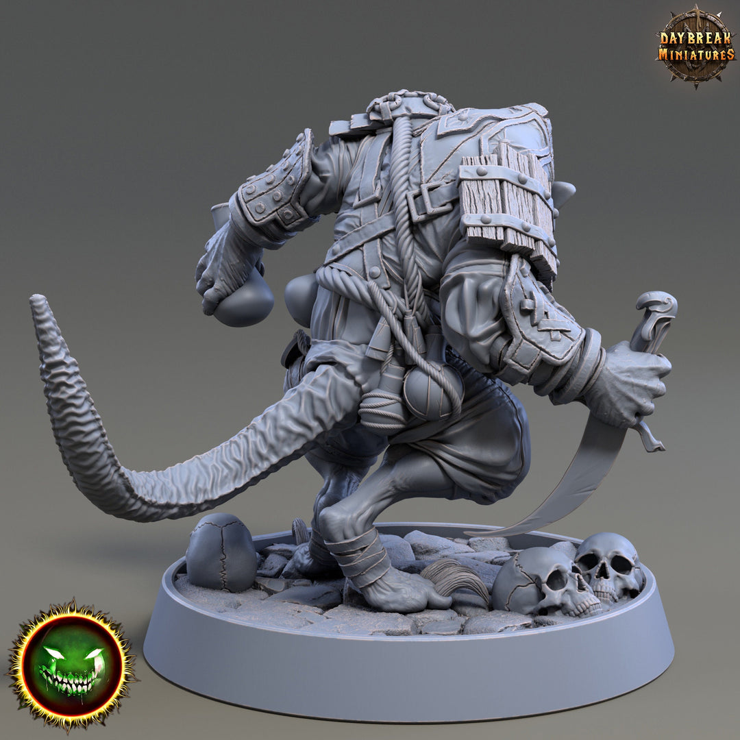 Wererat Assassin Rogue, Ratfolk, Ratman |Resin| Dungeons and Dragons 5e | 28mm,32mm,54m,75mm Scales | Pathfinder D&amp;D | Daybreak Miniatures